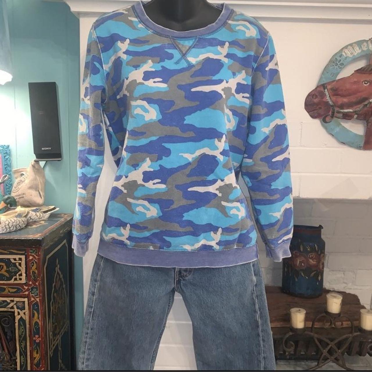 Women's blue clearance camo sweatshirt