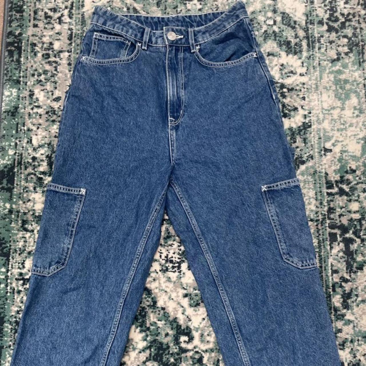 H&M Denim Cargo jeans UK 8 Worn once Baggy fit On... Depop