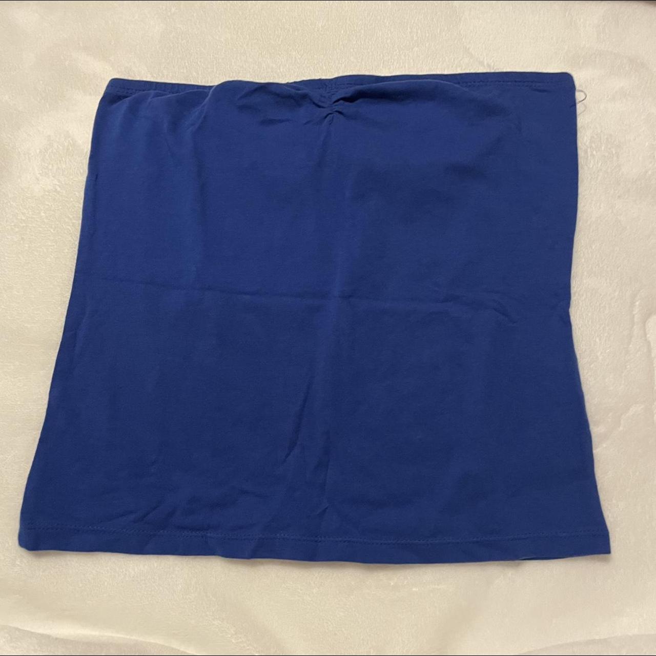 royal blue tube top never worn size L but fits like... - Depop