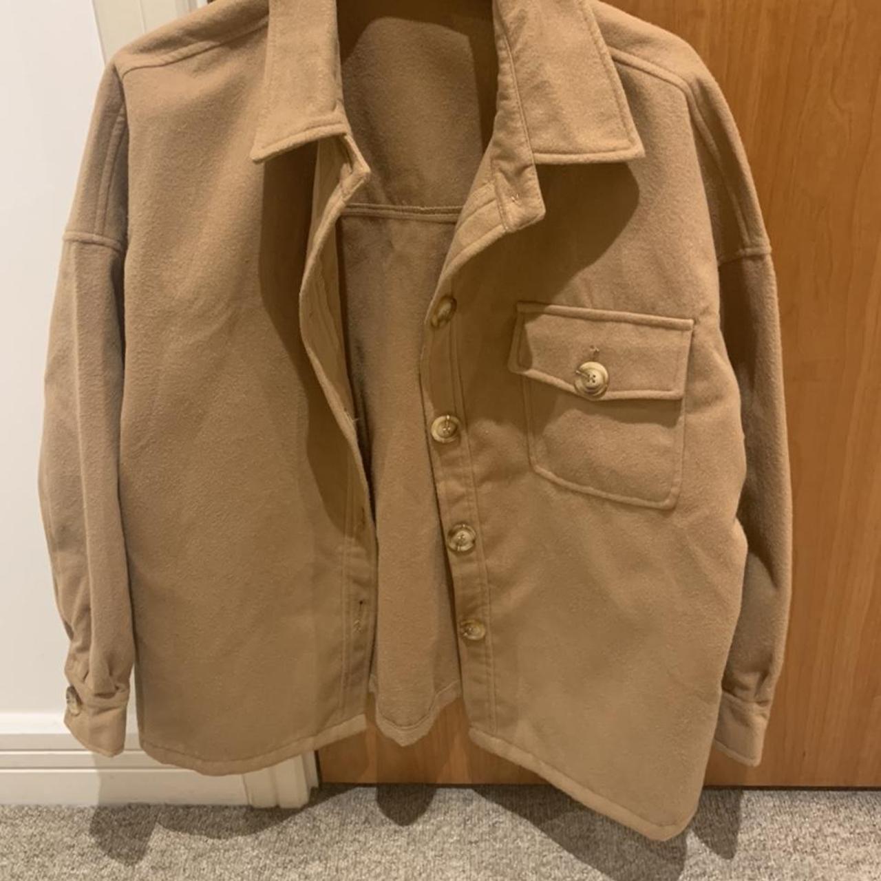 Missguided Petite Camel Shacket size