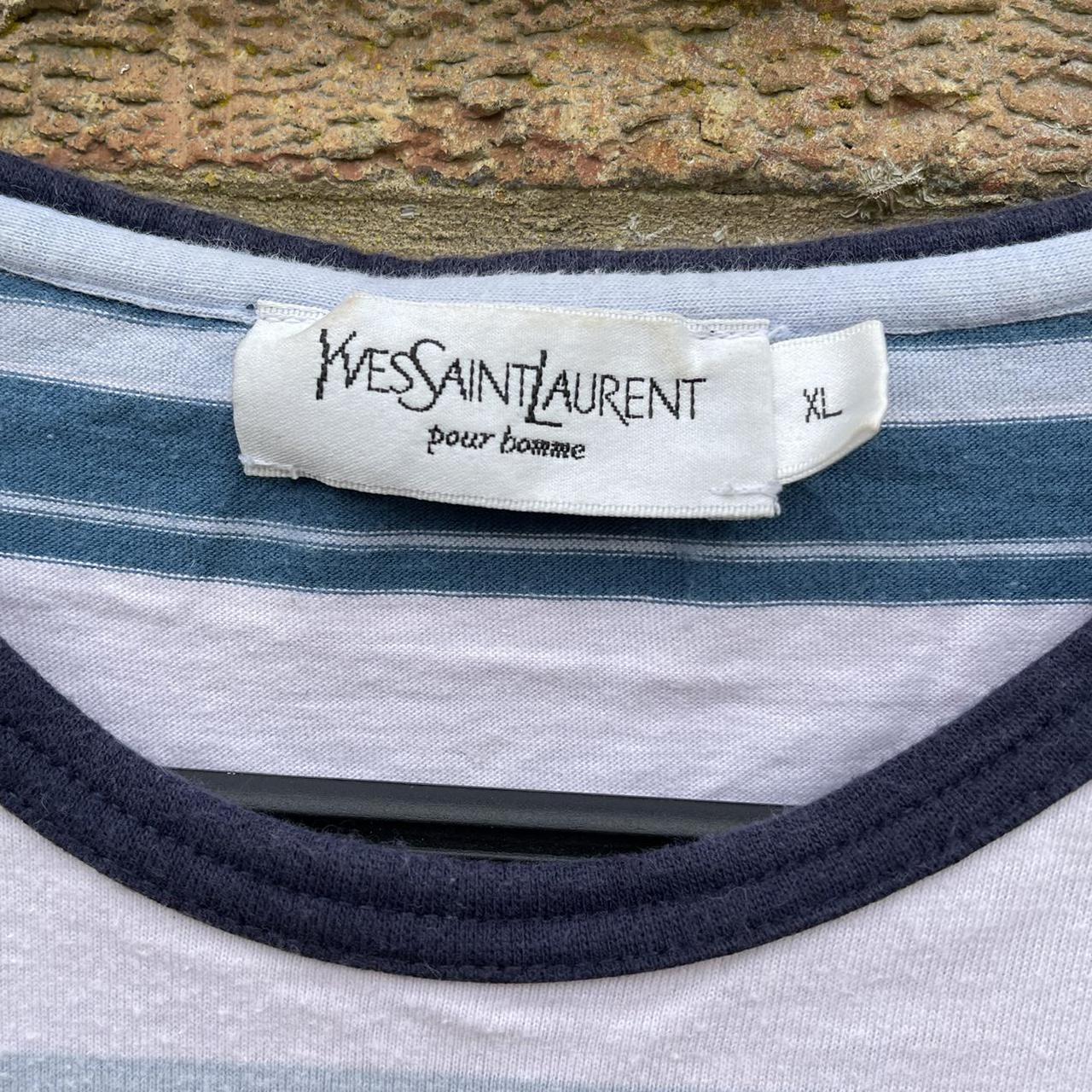 Vintage YSL yves saint Laurent striped t shirt Size - Depop