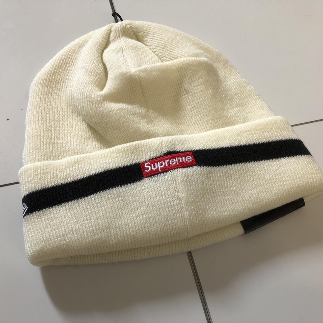 Supreme Sequence New Era Beanie in cream white. New... - Depop