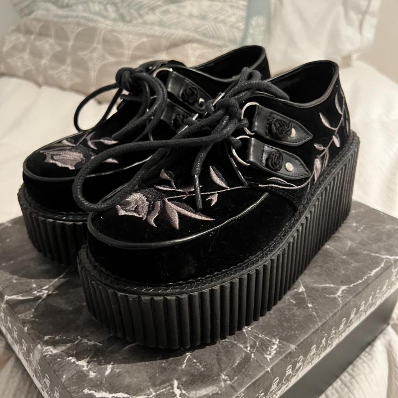 Demonia black velvet creeper219 Still in the... Depop