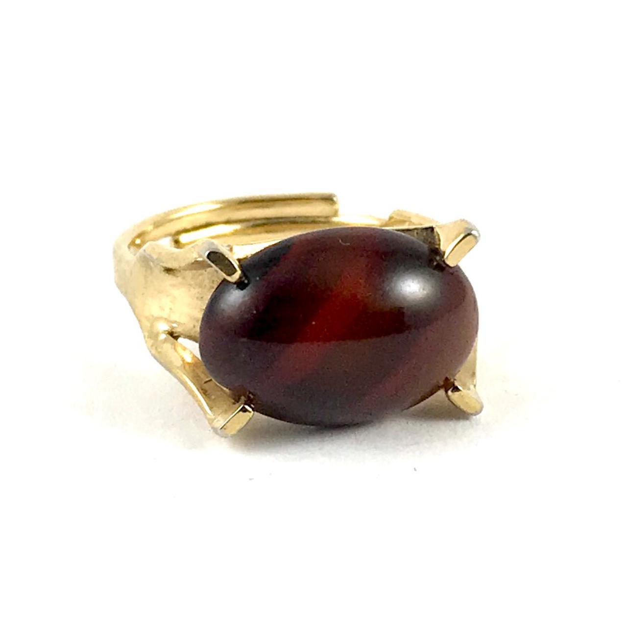 Sarah Cov Vintage Gold Tone Gemstone Ring Size... - Depop