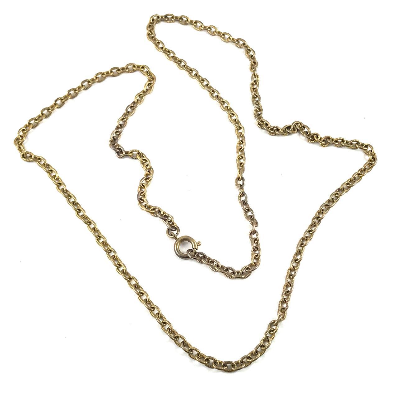 Pretty Gold Tone Chain Link Necklace 24... Depop