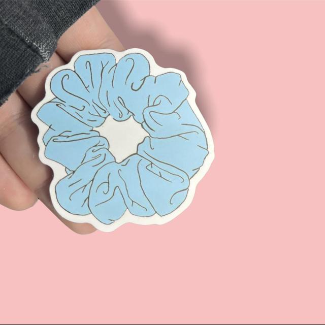 sticker style blue scrunchy sticker vsco girl depop