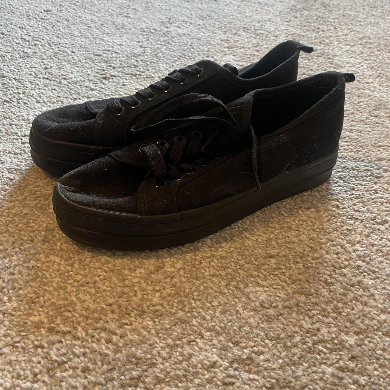 primark black platform trainers