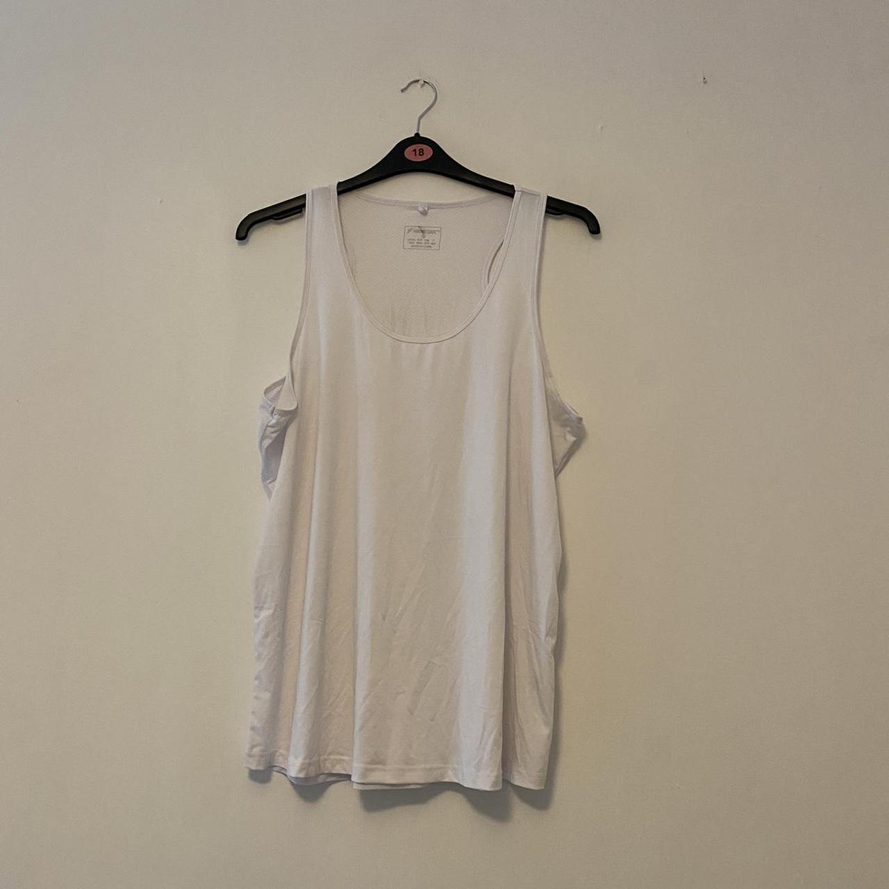 White workout vest from primark, has been worn once... - Depop