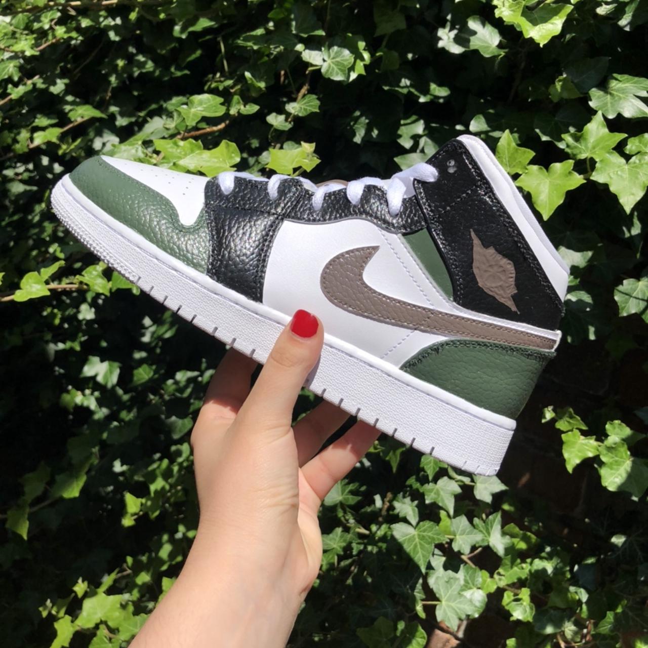 CUSTOM GREEN BROWN AND BLACK ‘FOREST’ NIKE