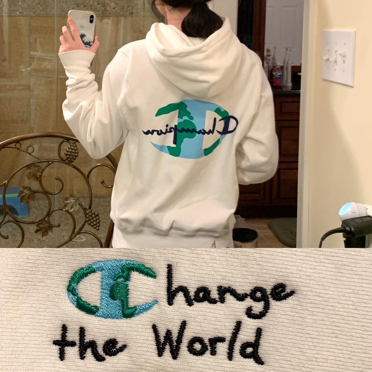 champion change the world hoodie