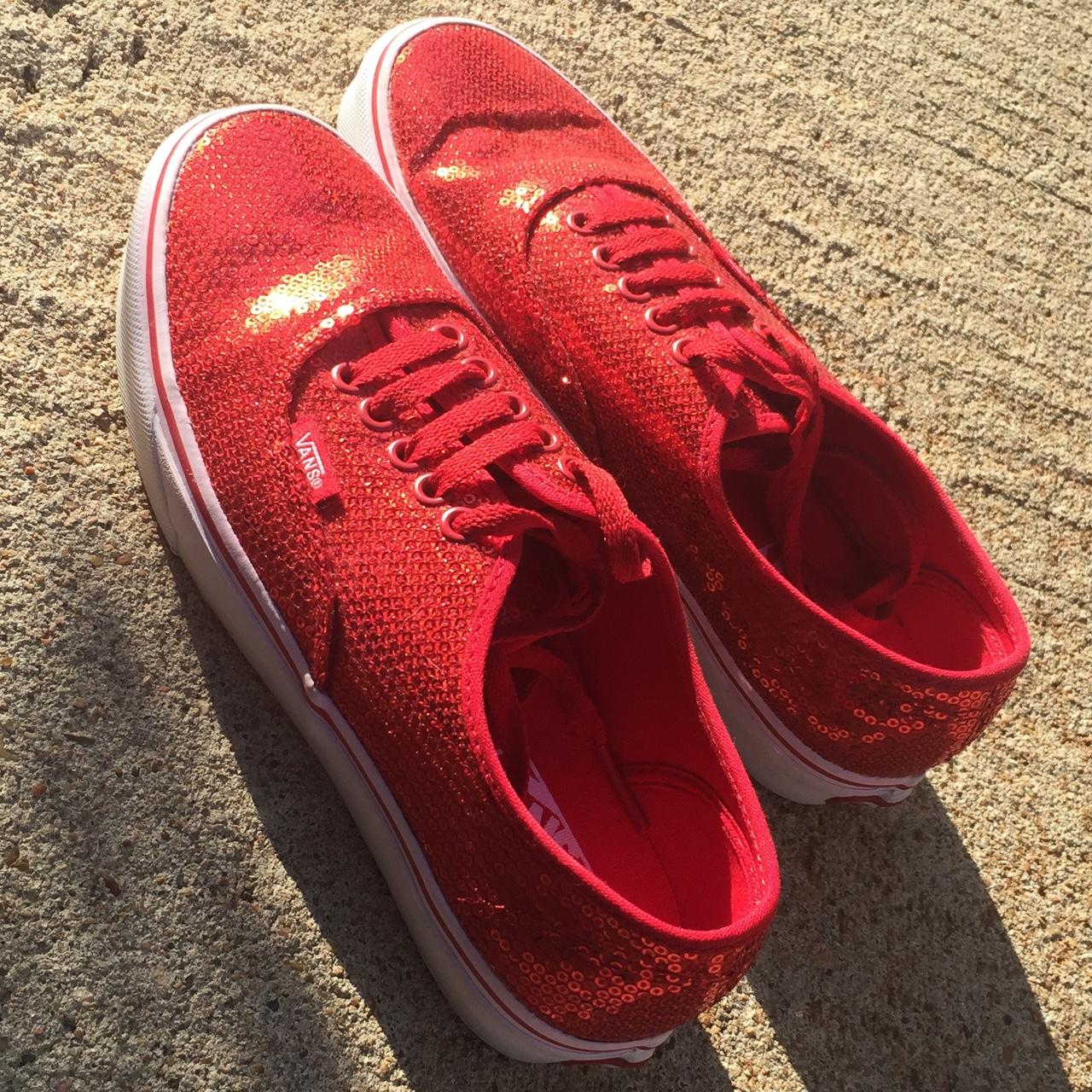 Red hot sale sparkle vans