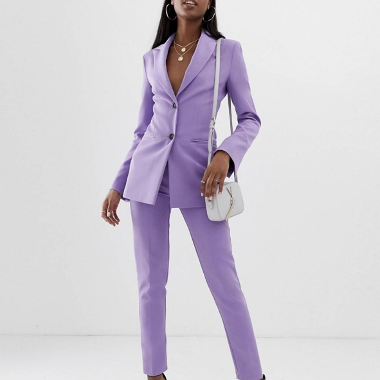 Lilac top trouser suit