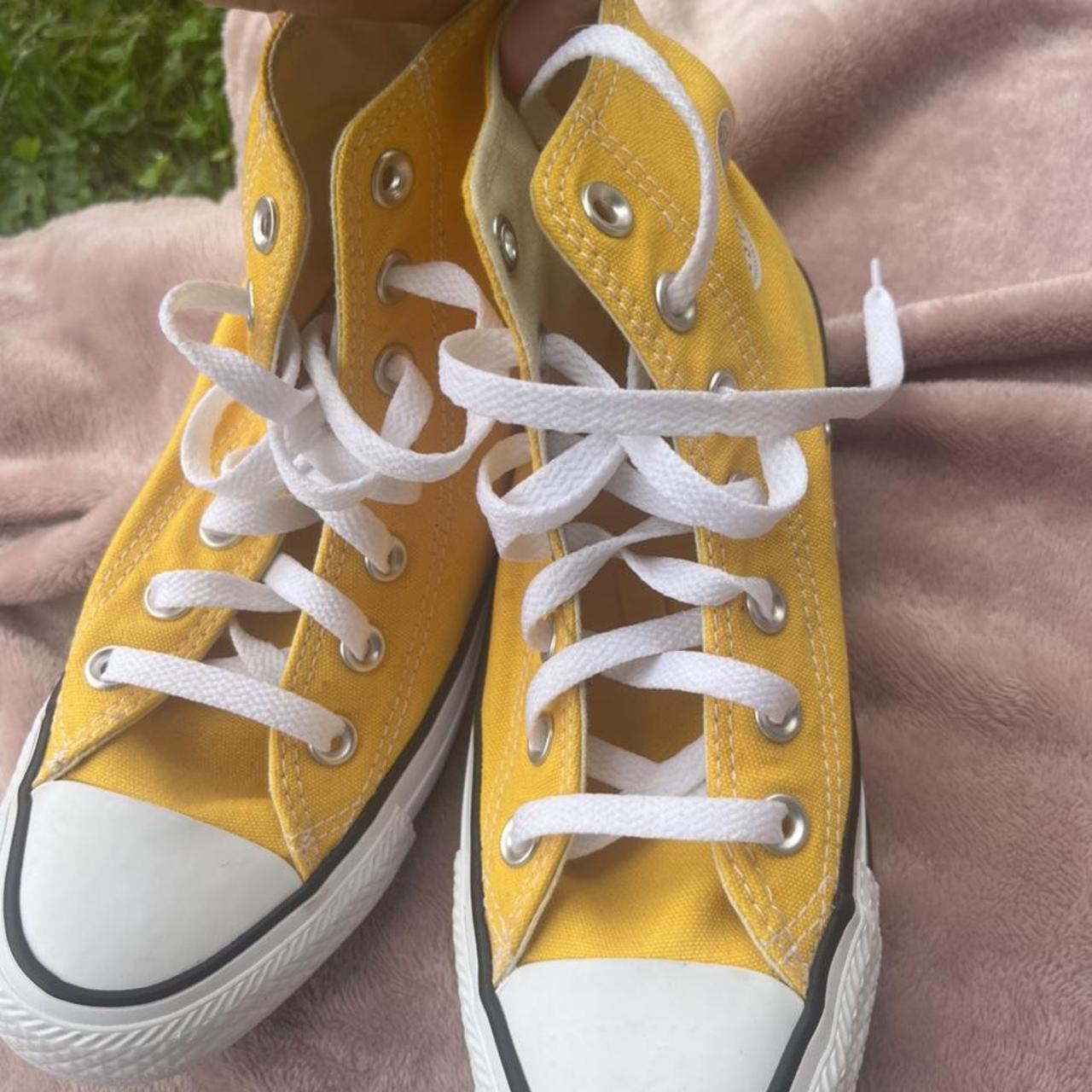 yellow high top converse