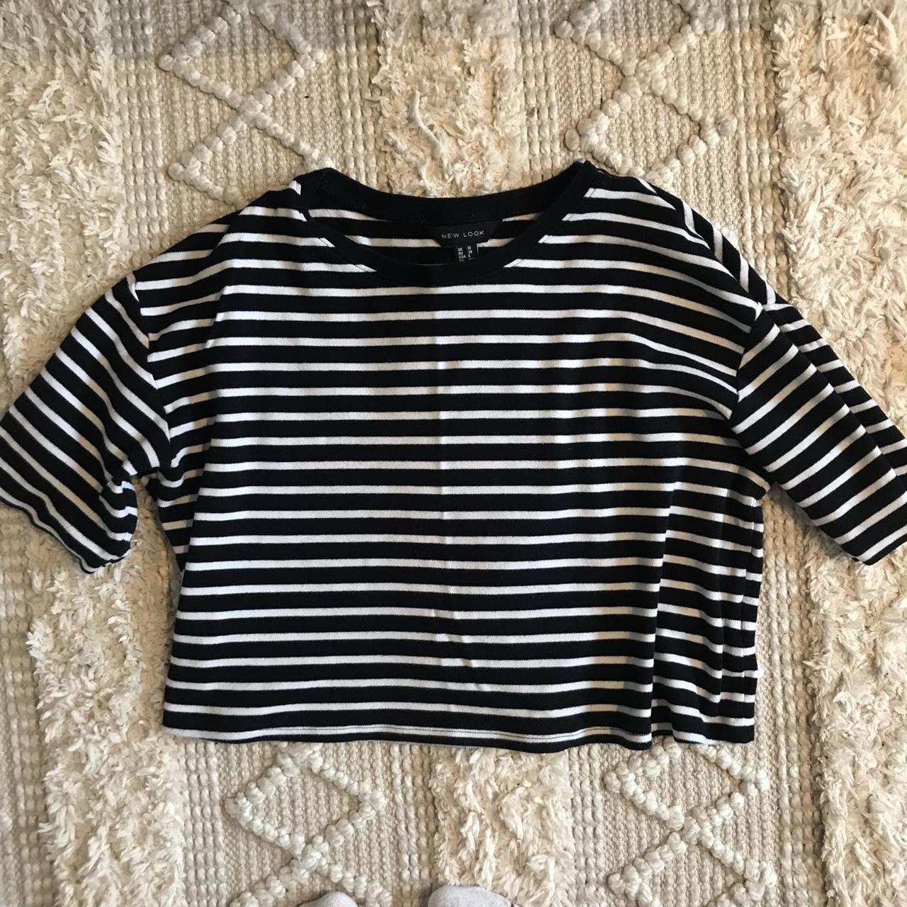 Black and white striped t shirt Thick, soft... - Depop