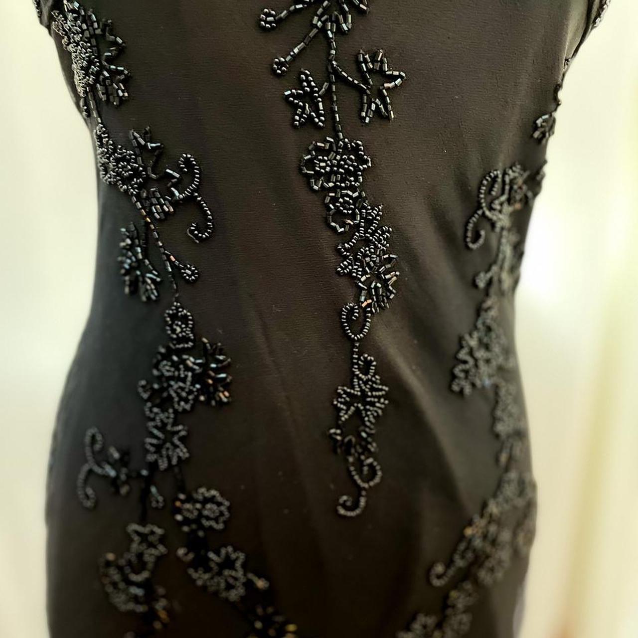 #Vintage #scala #silk #beaded halter #dress black... - Depop