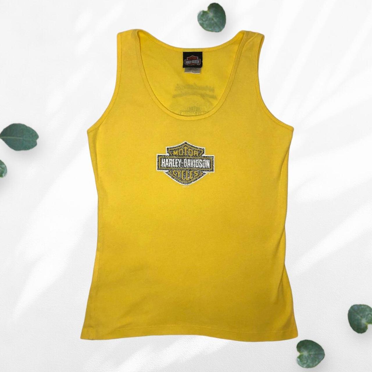 Harley Davidson Women's Yellow Veststankscamis Depop