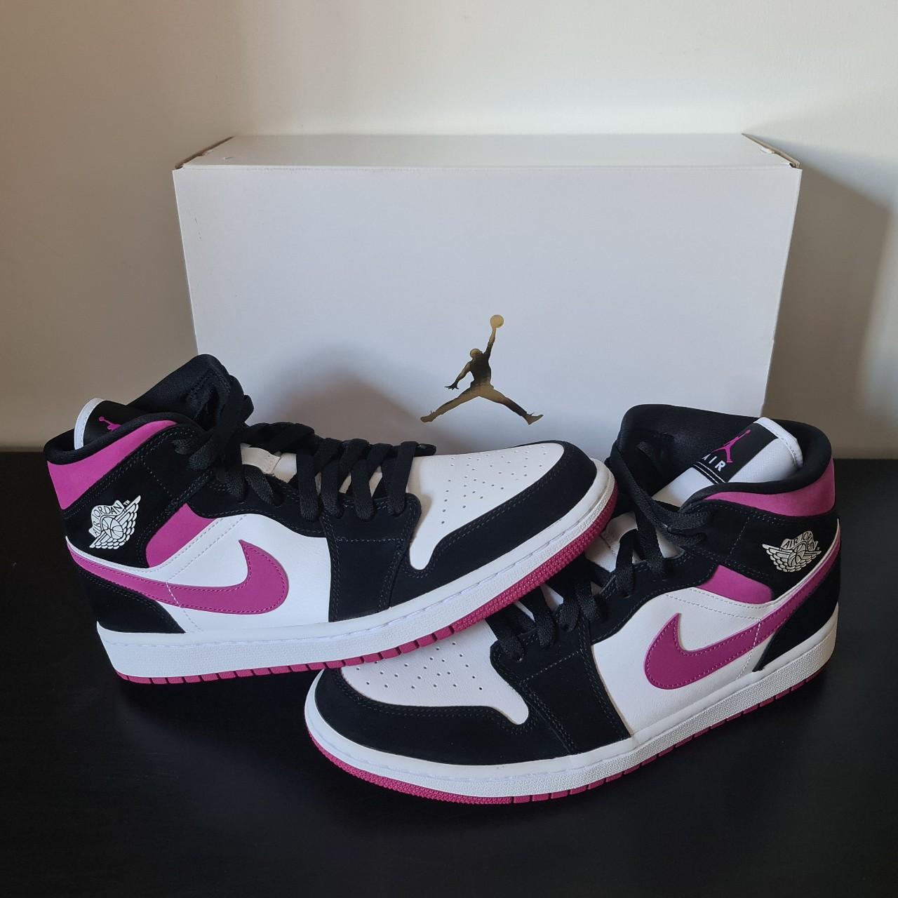 Jordan 1 mid magenta/ cactus flower 100%... - Depop