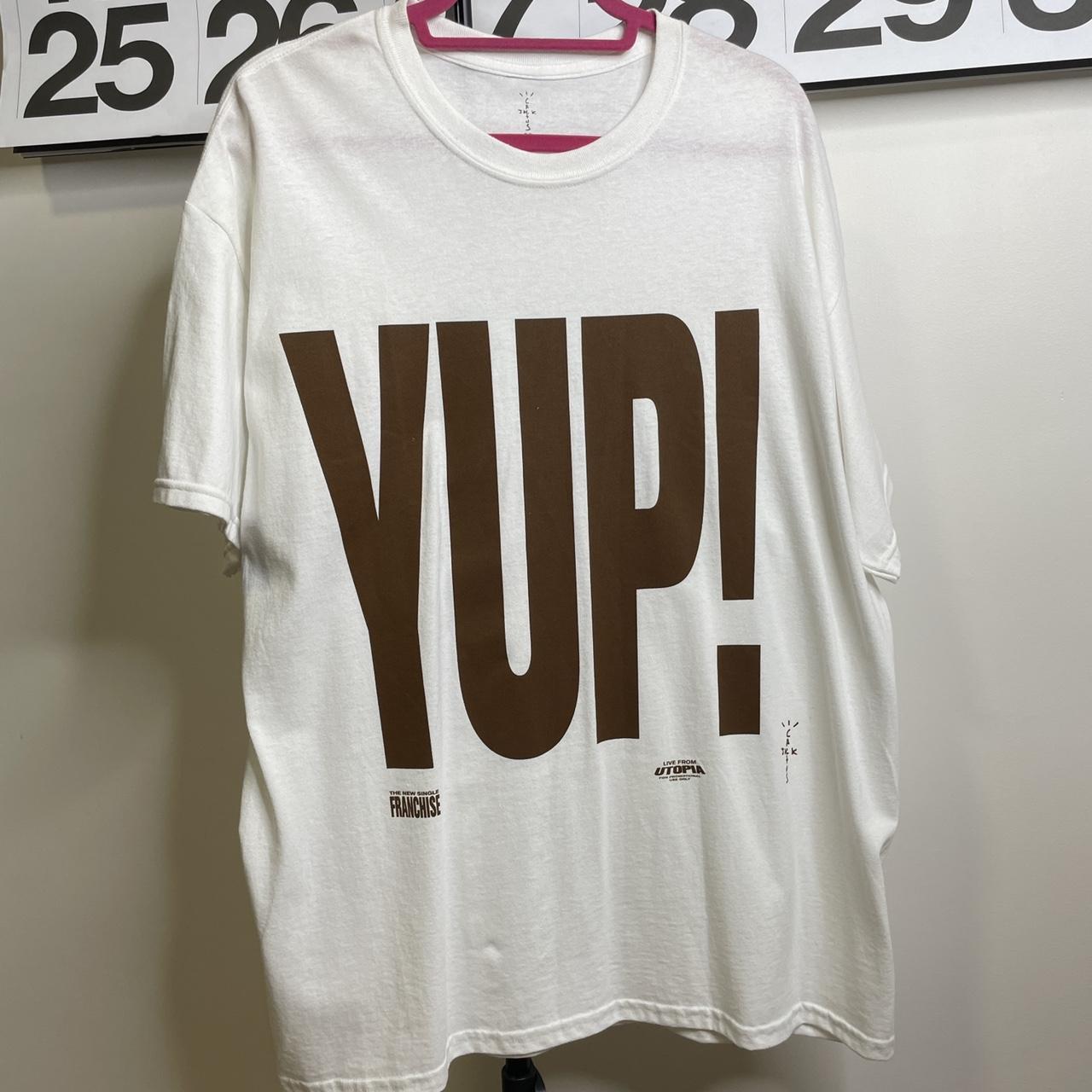 Travis Scott Merch Tee “YUP” For Single... - Depop