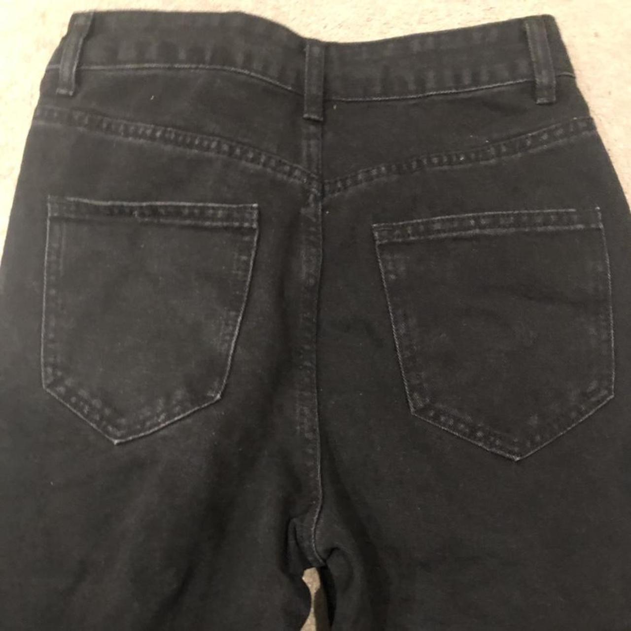 shein black denim straight leg jeans, are a size xs... - Depop