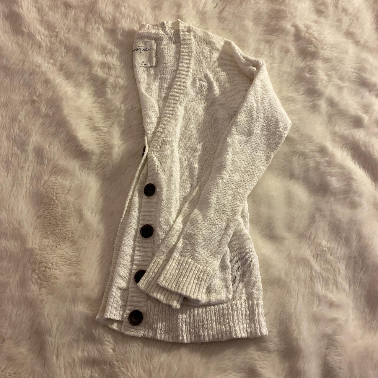 free shipping: adorable white cardigan from A&F Kids... - Depop