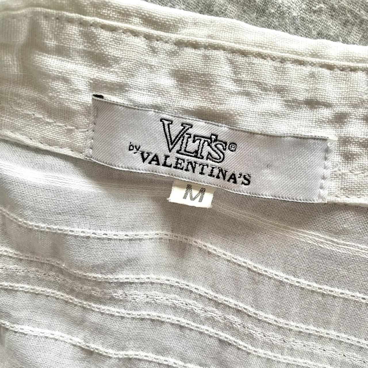 Y2K Linen Striped Blouse in White. 2/4 Sleeves.... - Depop