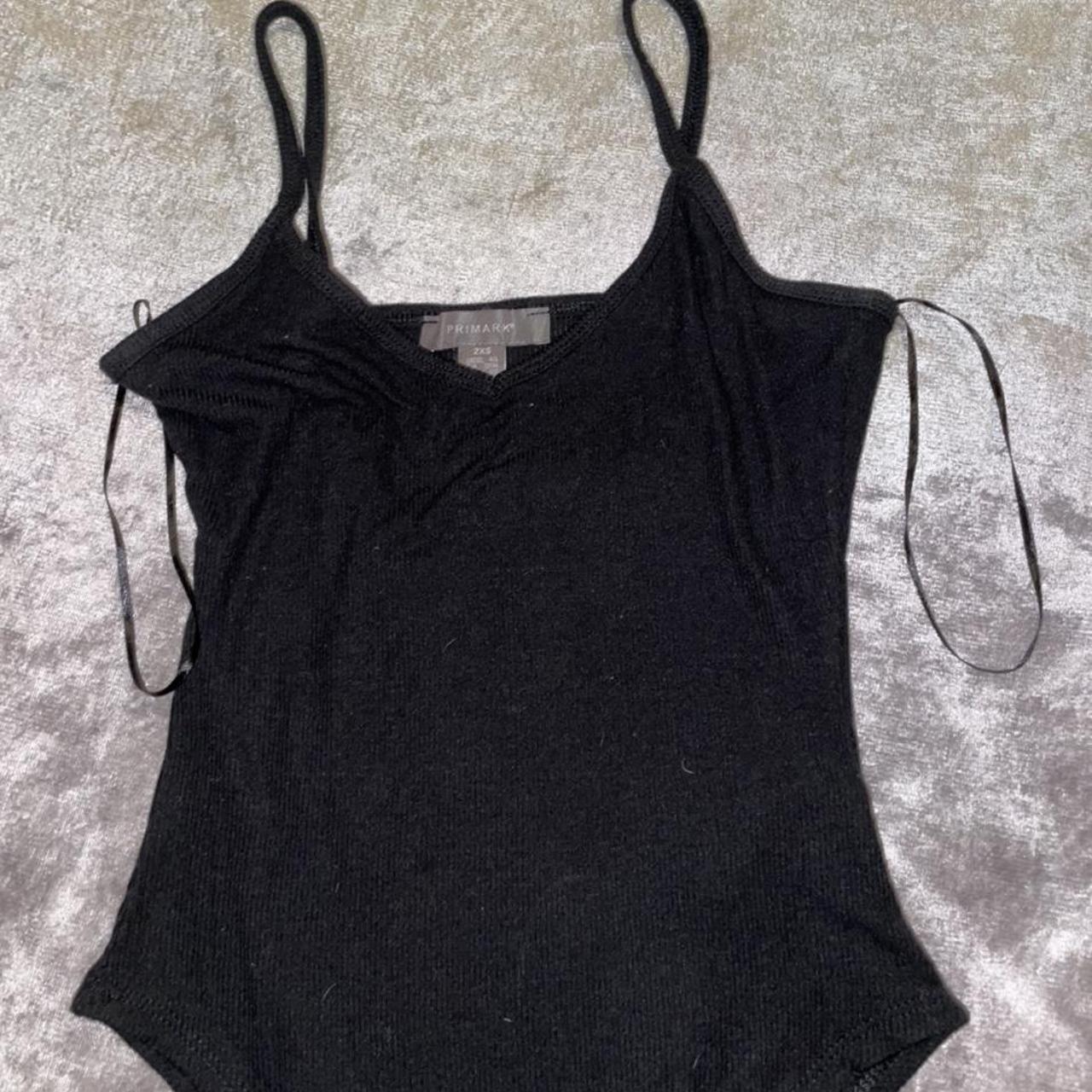 Black ribbed primark bodysuit Size 2XS Never worn... - Depop