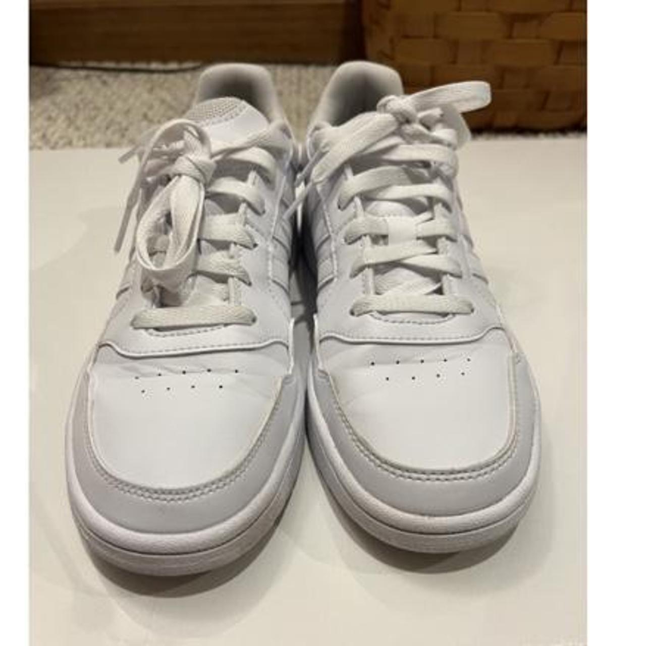 Adidas all white sneakers size US women’s 7 1/2.... - Depop