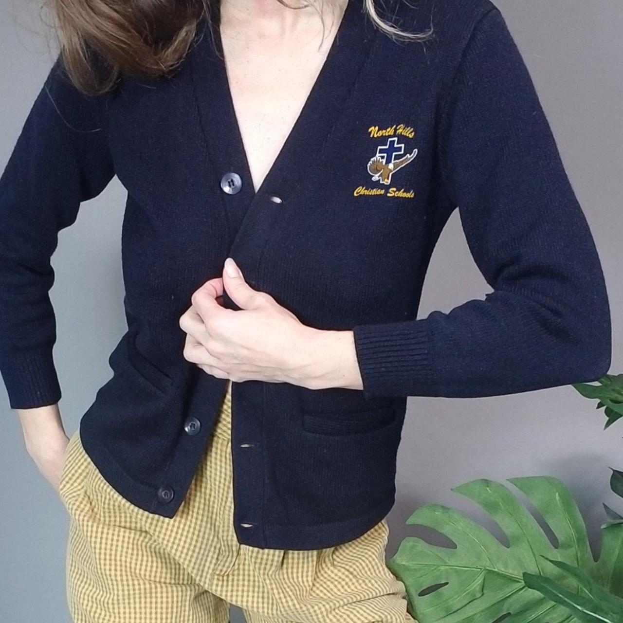 navy blue cardigan school