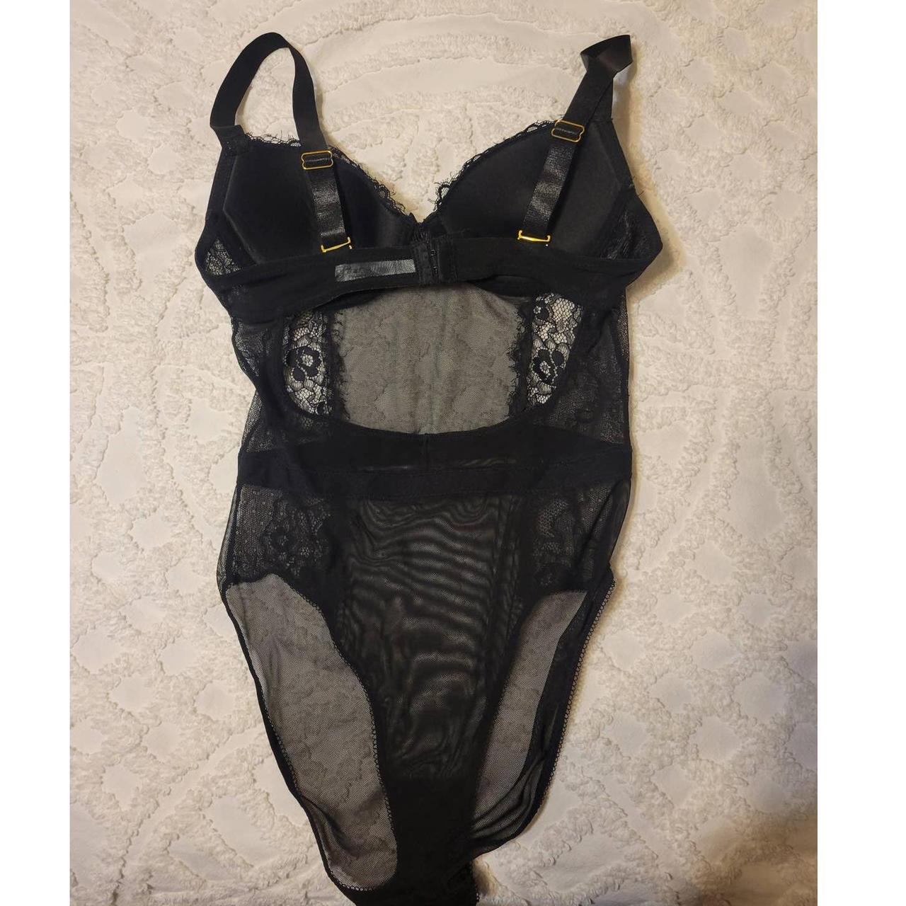 Sophie B. Black Lace Mesh Padded Underwire Tulle... - Depop