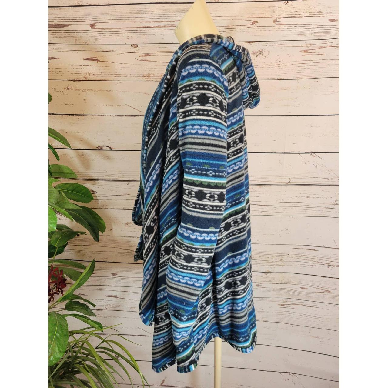Cuddl Duds Blue Aztec Open Front blanket Cardigan... Depop