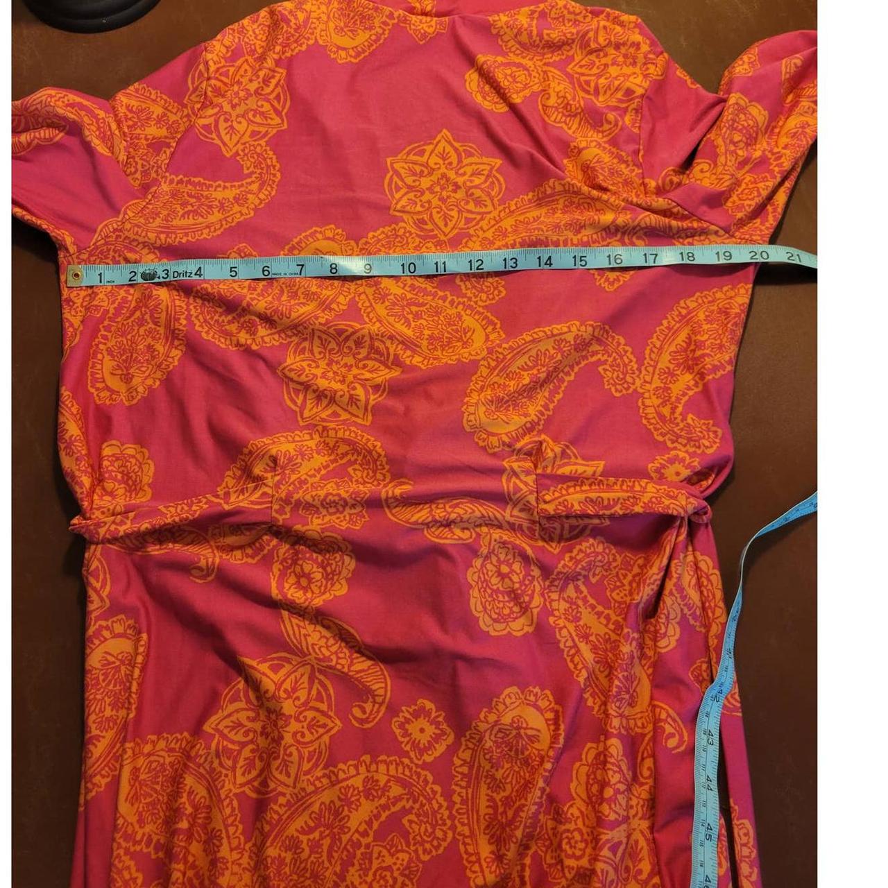 Linea Donatella Women's Pink and Orange Robe (4)
