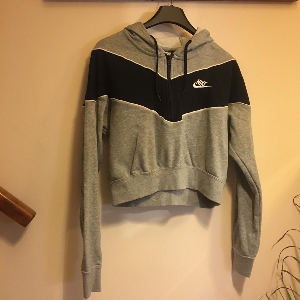 nike grey crop hoodie