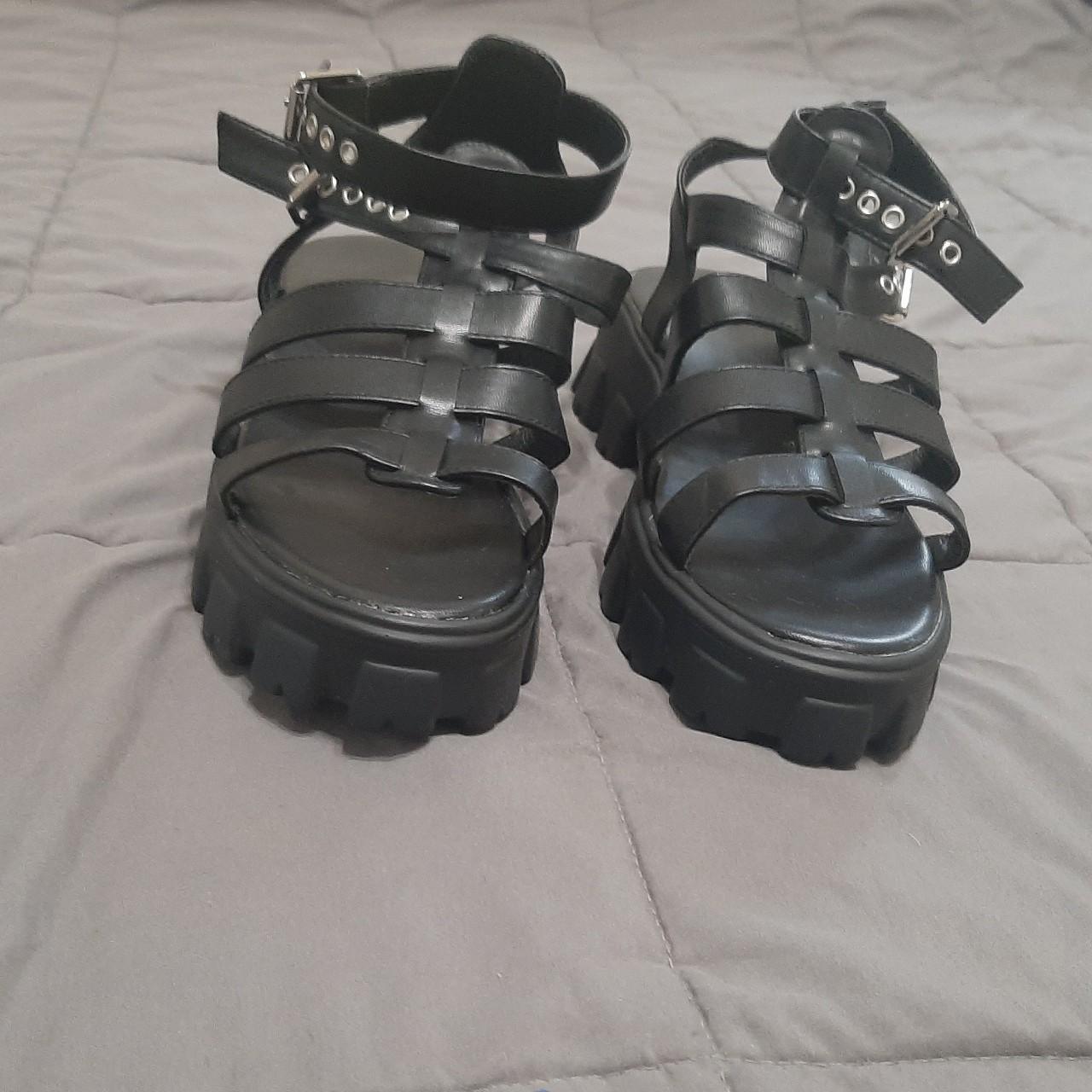 Cherry within tiger Platform Sandals From Hot Topic "Black Strappy... - Depop