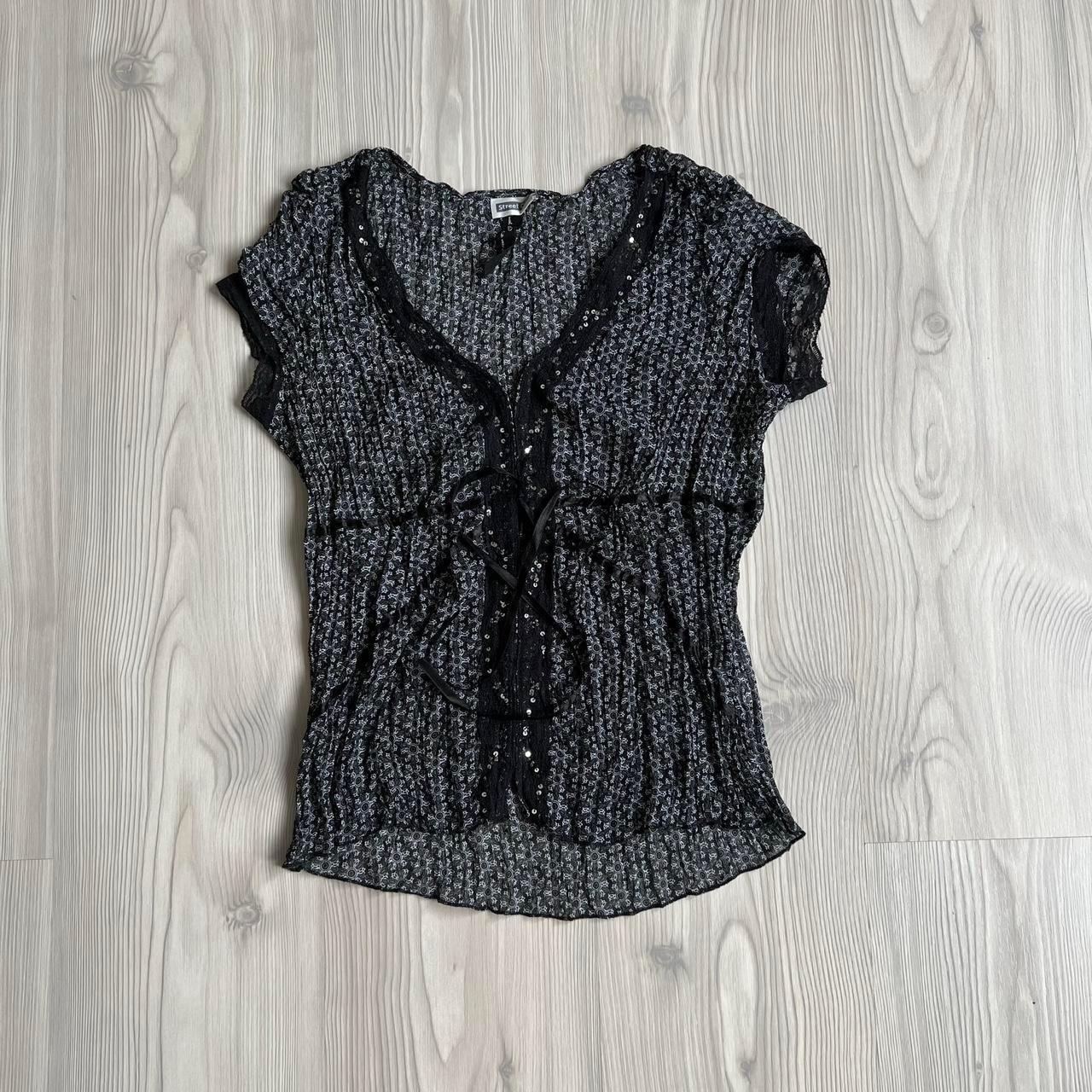 insane micro mesh sheer 2000s baby doll top with... - Depop