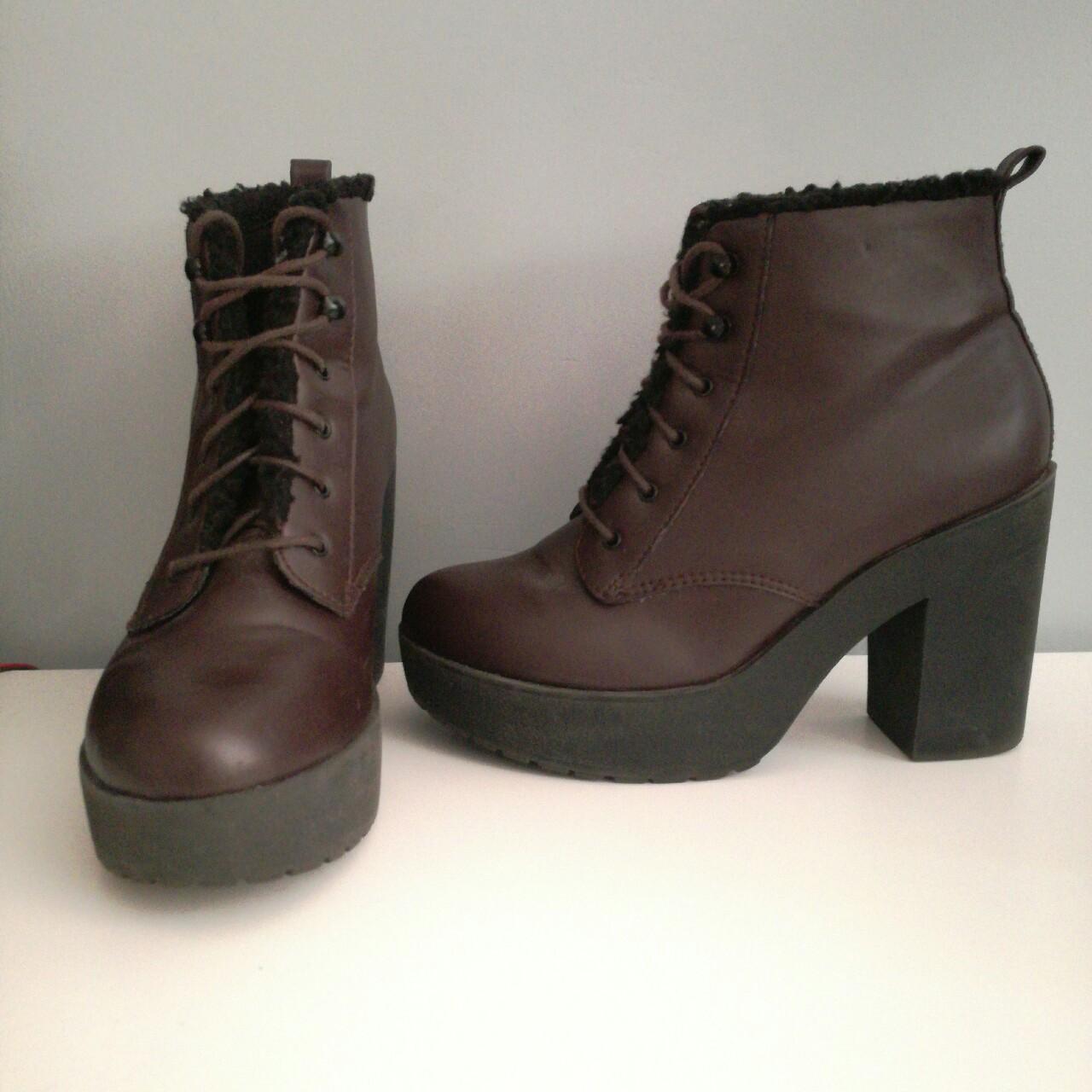 new look boots burgundy