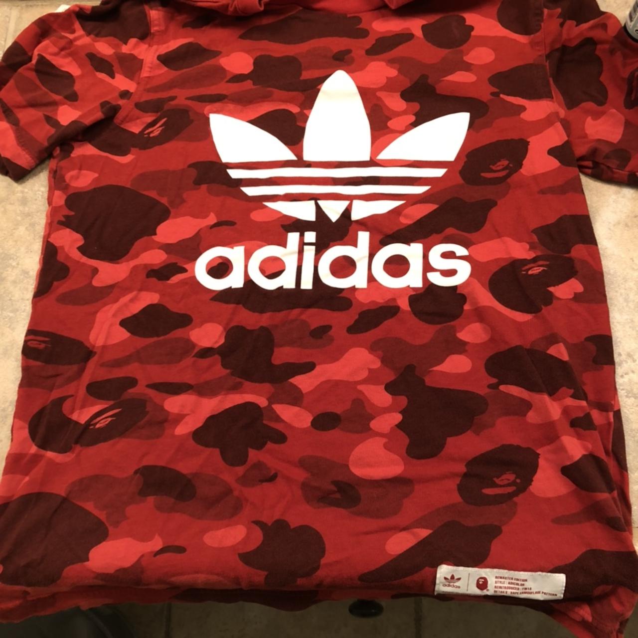 Bape x adidas adicolor red. Worn. 9 10