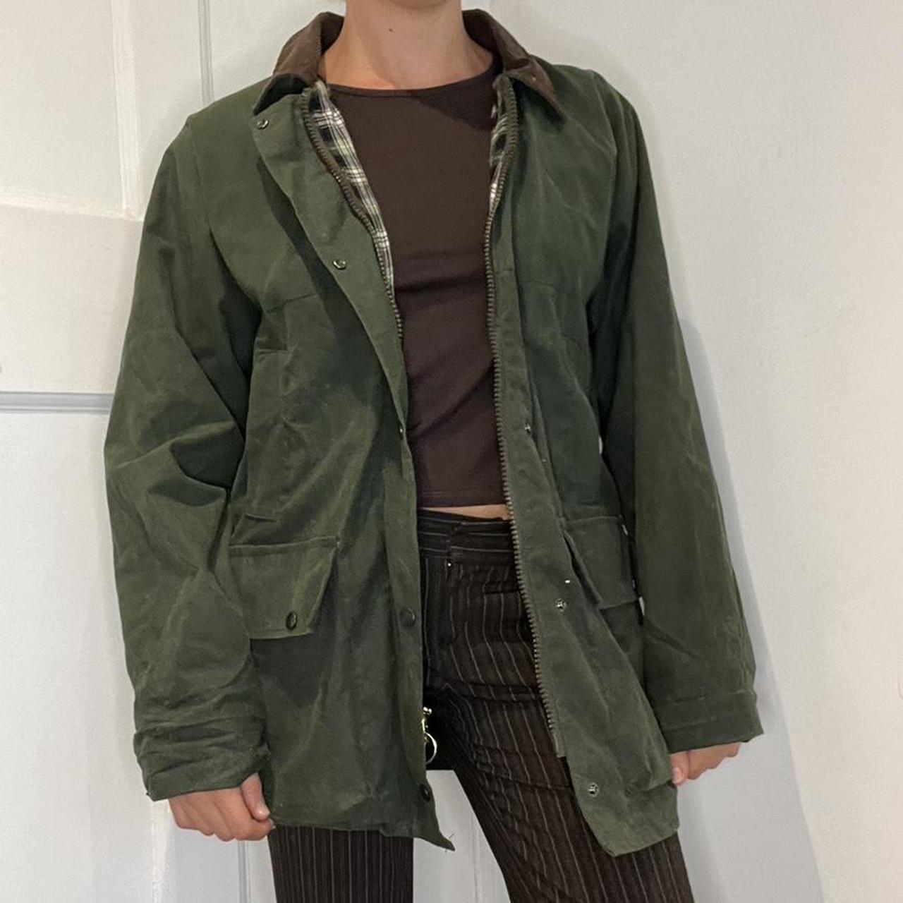 khaki green classic wax jacket from urban outfitters... Depop
