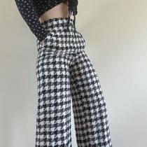Zara Houndstooth wide leg trousers Size S, would fit - Depop