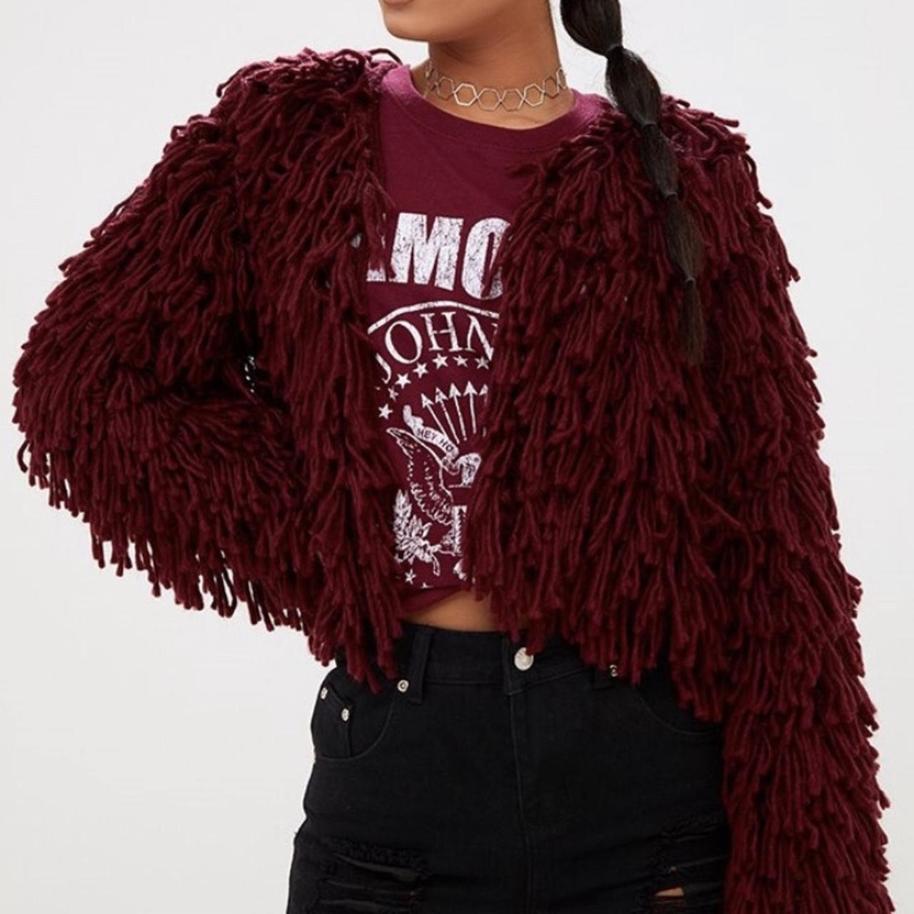 Pretty Little Thing Shaggy Knit Jacket PrettyLittleThing Multi