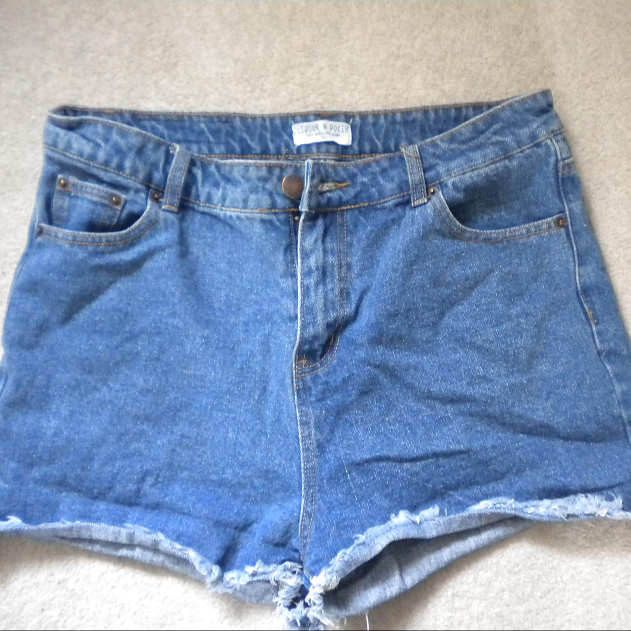 The cutest Liquor and Poker denim shorts Size 14... - Depop