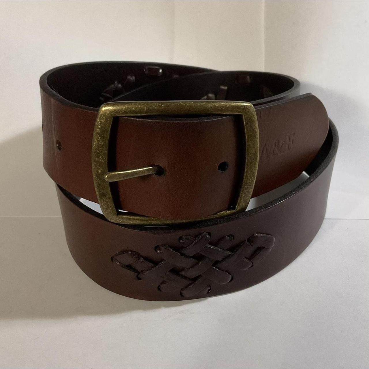 Abercrombie And Fitch Brown Leather Belt Size Xs S Depop