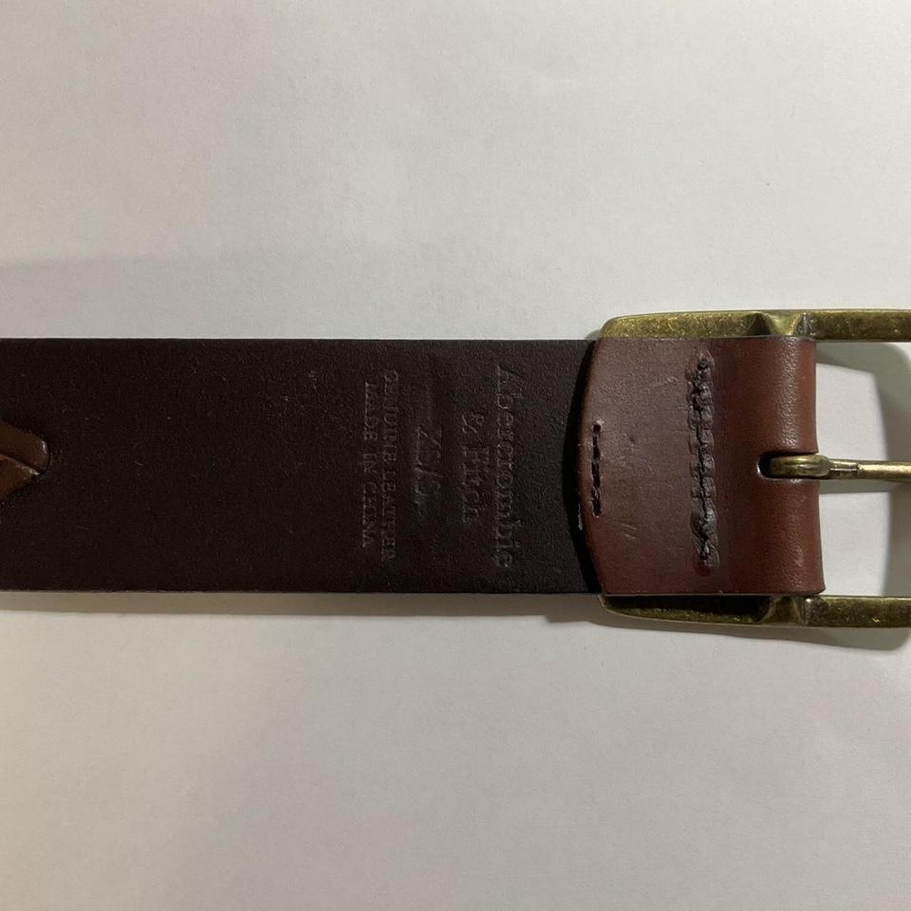 Abercrombie & Fitch brown leather belt. Size: XS/S,... - Depop