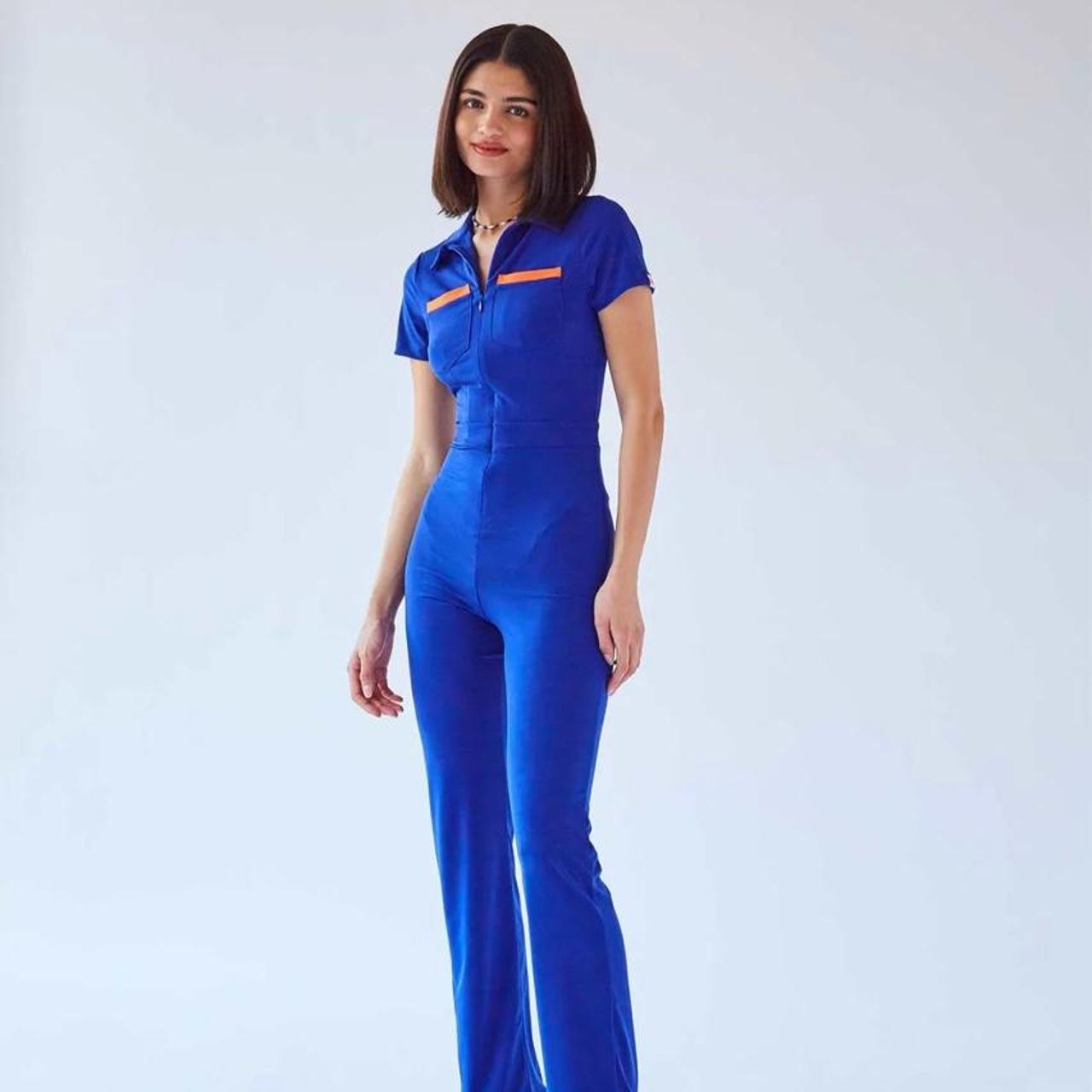 blue and orange jumpsuit