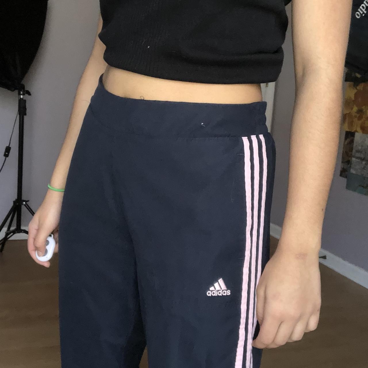 Navy and pink adidas track pants in good condition!... Depop