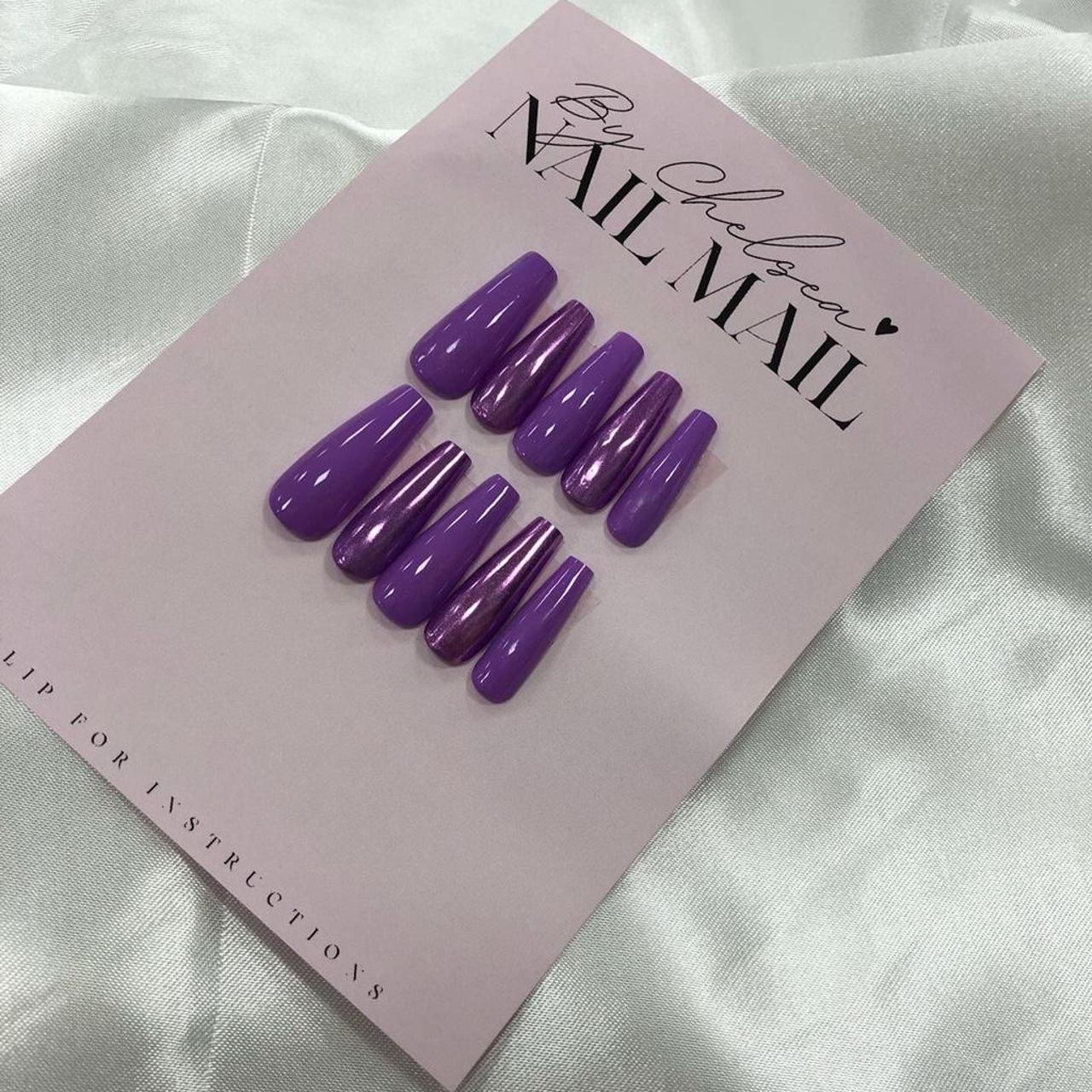 Nails Inc. Purple and Pink Nails | Depop