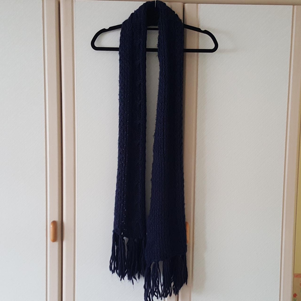 Navy blue thick knit scarf from Primark #winter... - Depop