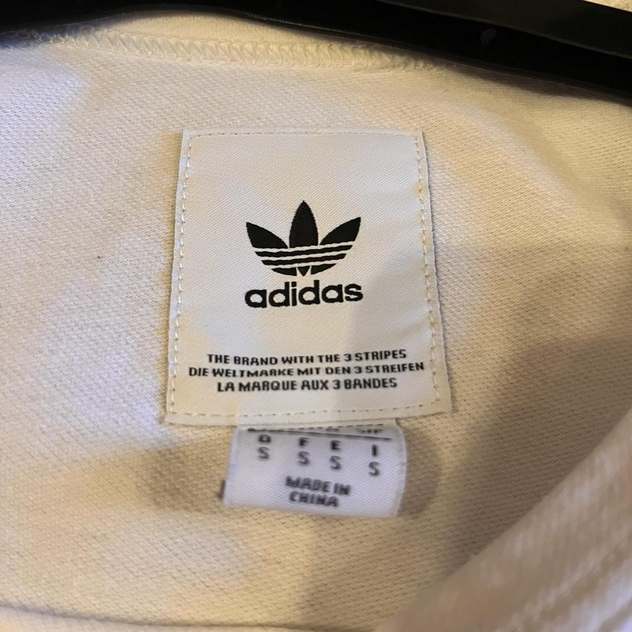 Adidas Originals White long sleeve top, size S.... - Depop