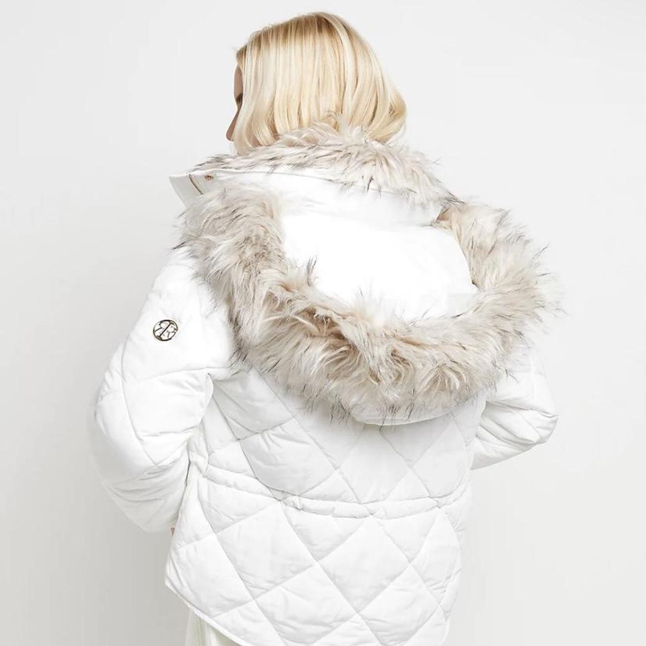 River island padded jacket with removable faux fur