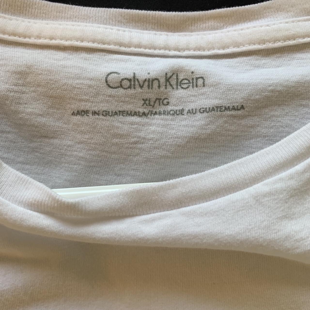 White Calvin Klein men T-shirt - Depop