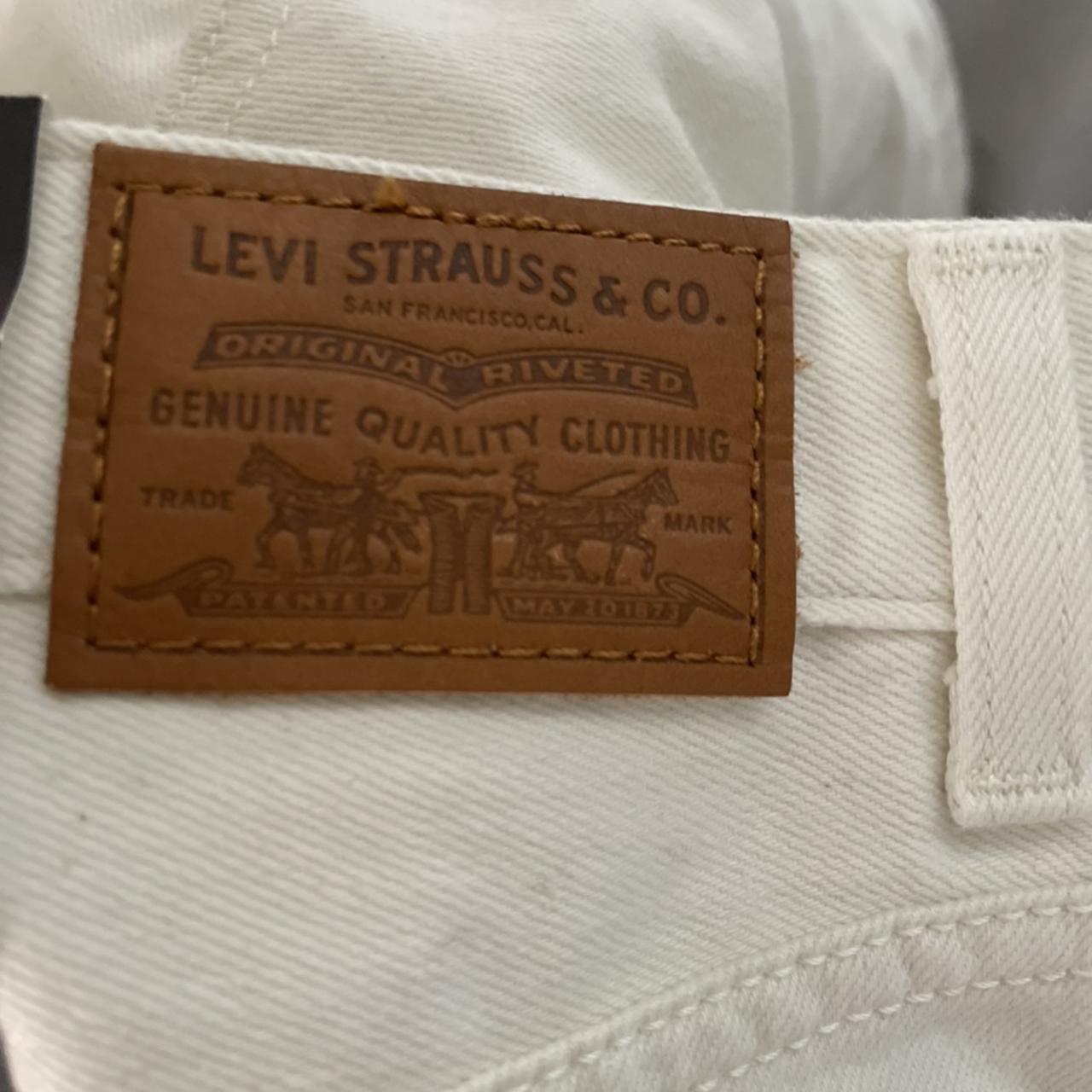 levi cream/white high loose pants, still with tags,... - Depop